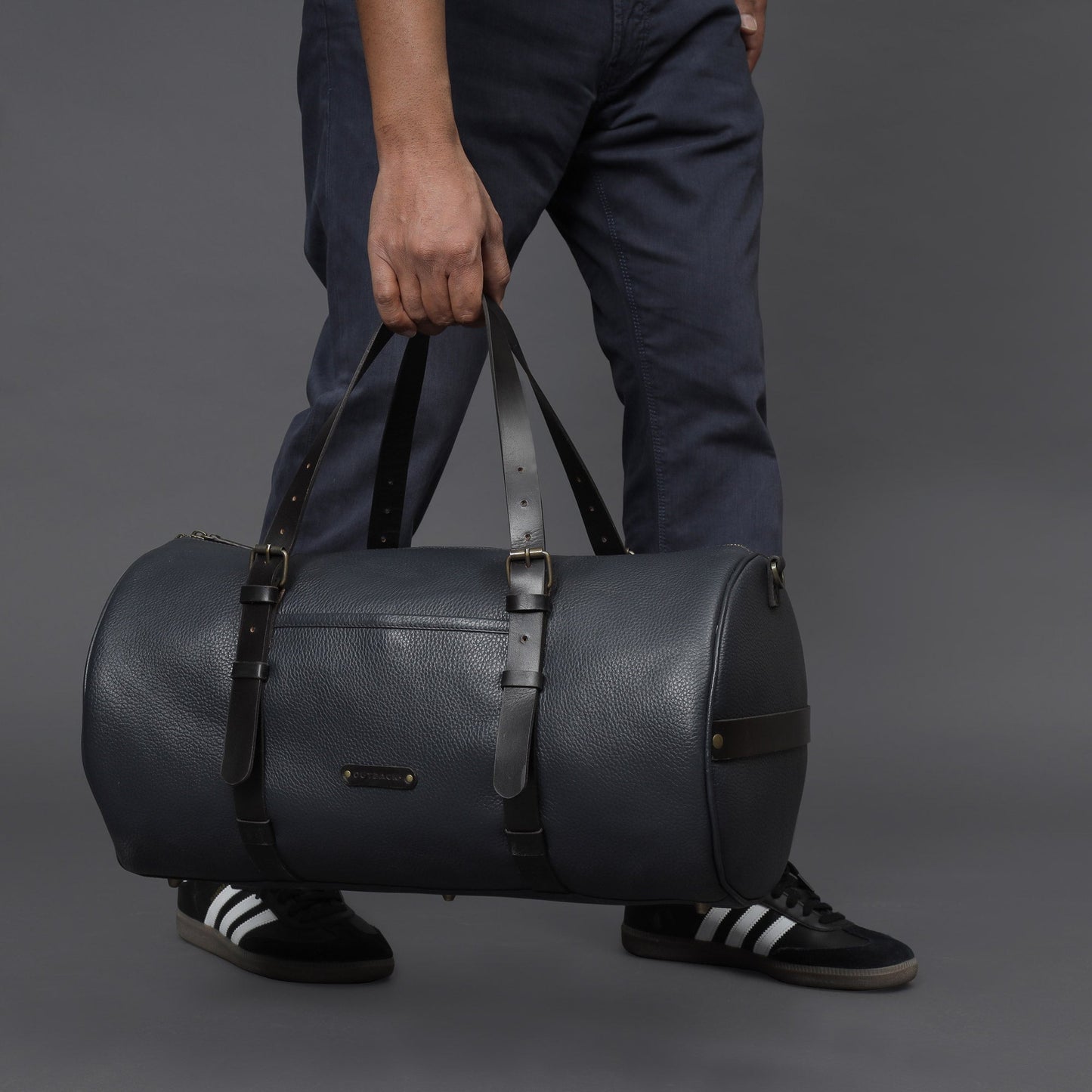 Miami Leather Gym Bag – Premium Full-Grain Leather Duffel for Travel & Fitness