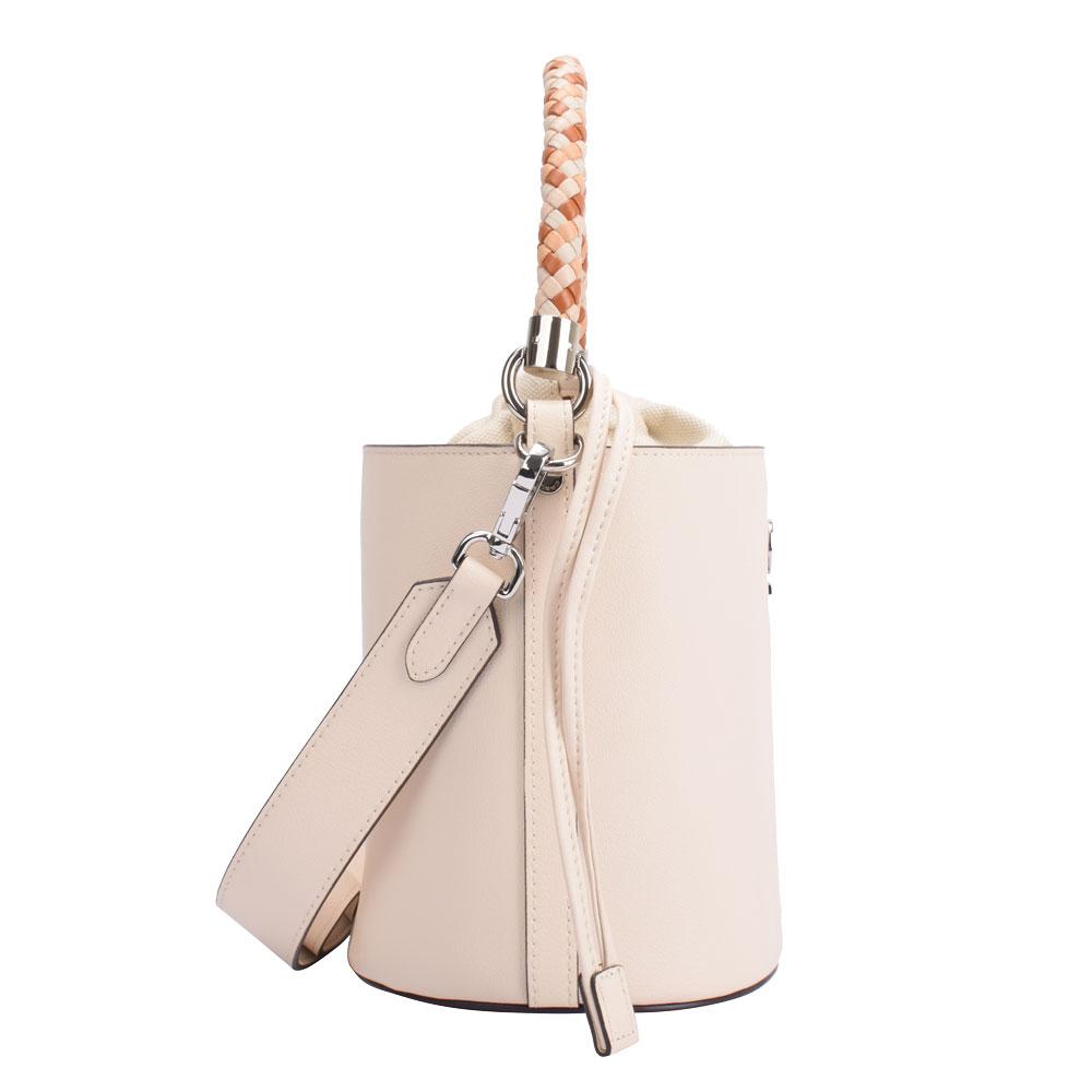 Maria Carla Women’s Fashion Luxury Leather Handbag – CHIARA Small Purse with Woven Handle, Smooth Split Leather