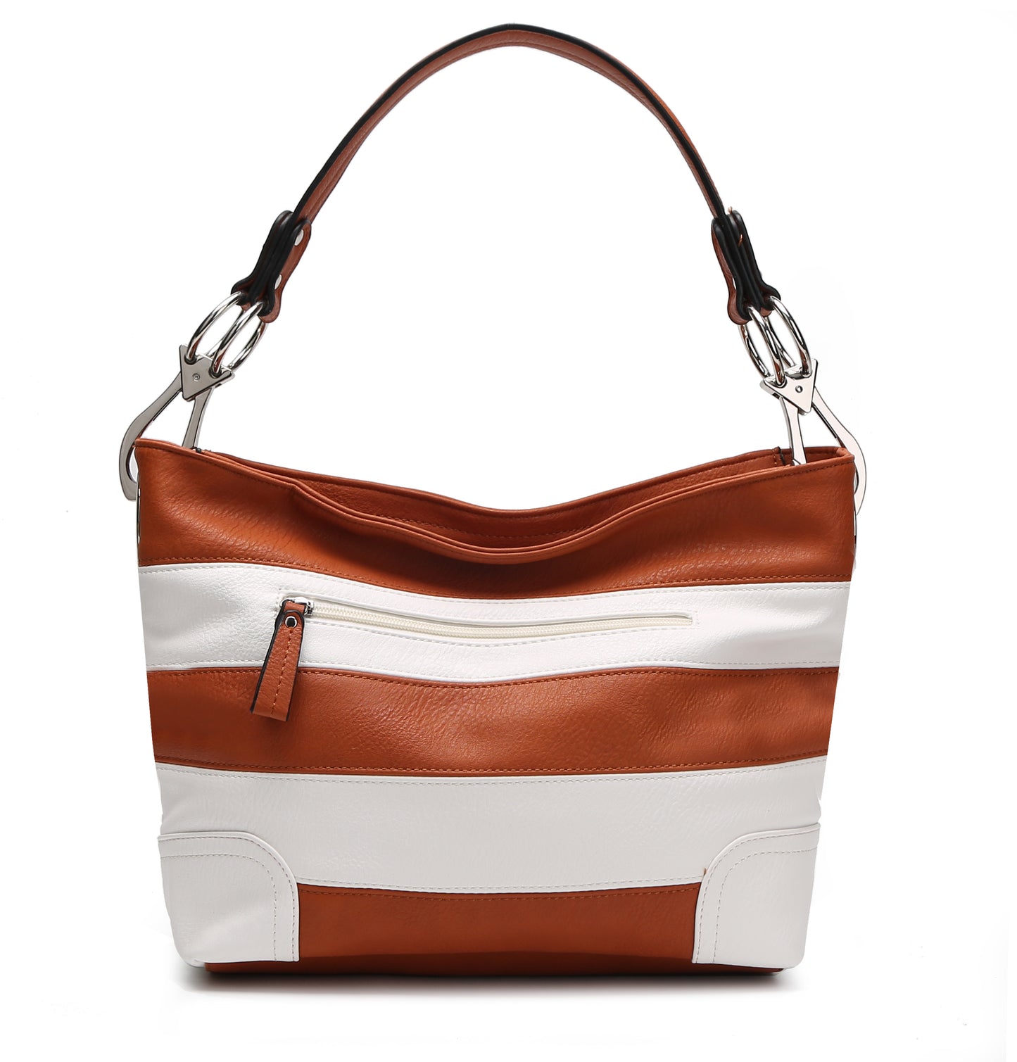 MKF Collection Emily Vegan Leather Hobo Bag – Soft Stripe Shoulder Handbag by Mia K USA