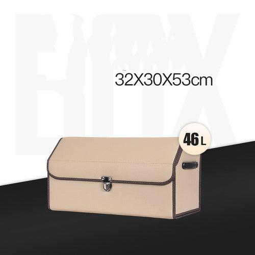 CarVault™ – Foldable Car Trunk Storage Box (Leather Style)