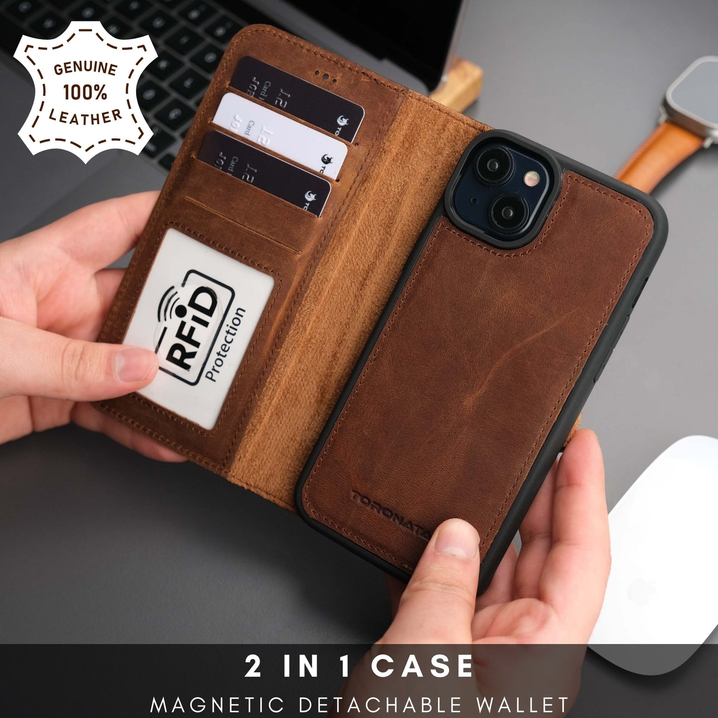 Casper Leather iPhone 14 Wallet Case | MagSafe