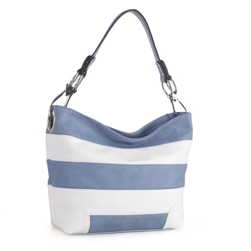 MKF Collection Emily Vegan Leather Hobo Bag – Soft Stripe Shoulder Handbag by Mia K USA