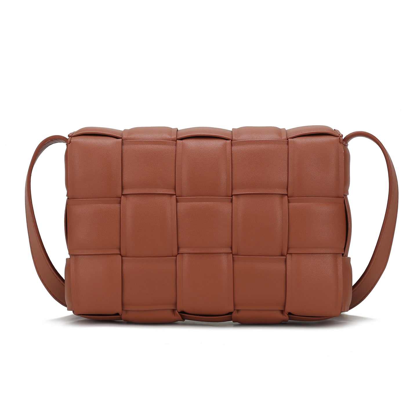Ginger Woven Vegan Leather Women’s Shoulder Bag – Crossbody Handbag with Gold-Tone Accents