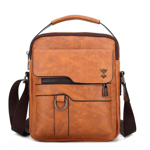 ALLFASHION™ – UrbanCraft Vertical Leather Backpack