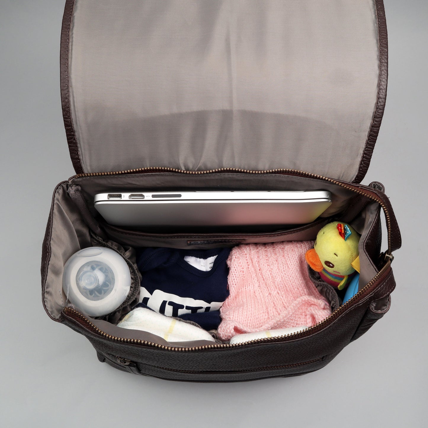 Donna Leather Diaper Bag – Premium Full-Grain Leather Baby Bag for Modern Parents