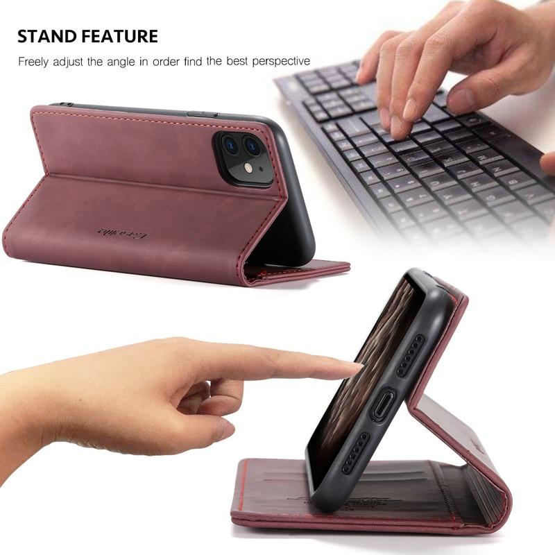 Luxury Magnetic Flip Wallet Case for iPhone 7, 8, X, 11, 12, 13, 14, 15