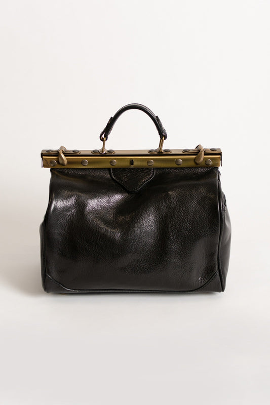 Genevive Genuine Leather Bag – Elegant Handmade Black Italian Handbag