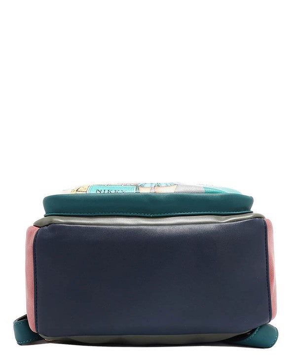 Nicole Lee USA Cat Eco-Leather Convertible Backpack Bag – Sustainable Women’s Shoulder & Backpack Purse