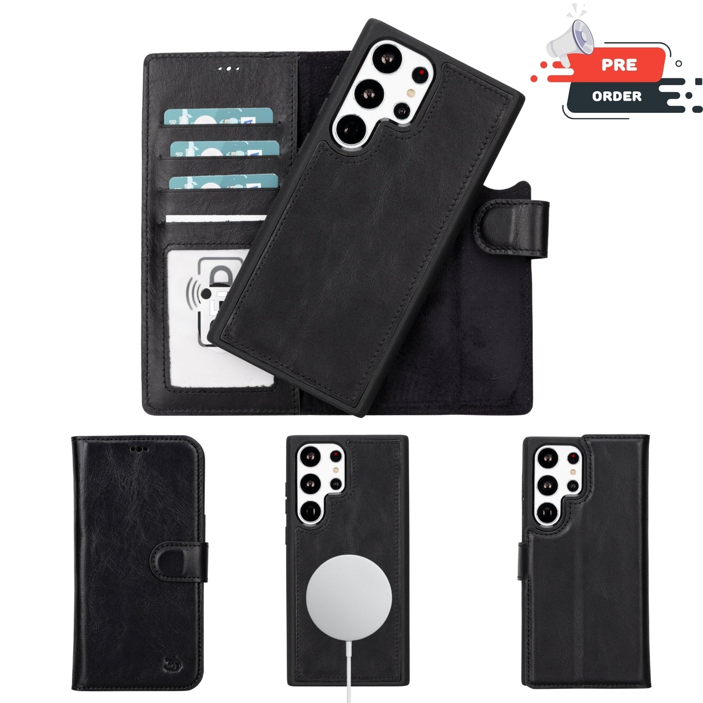Buffalo Leather Samsung Galaxy S24 Ultra Wallet with Detachable Case
