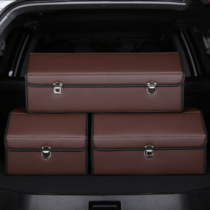 CarVault™ – Foldable Car Trunk Storage Box (Leather Style)