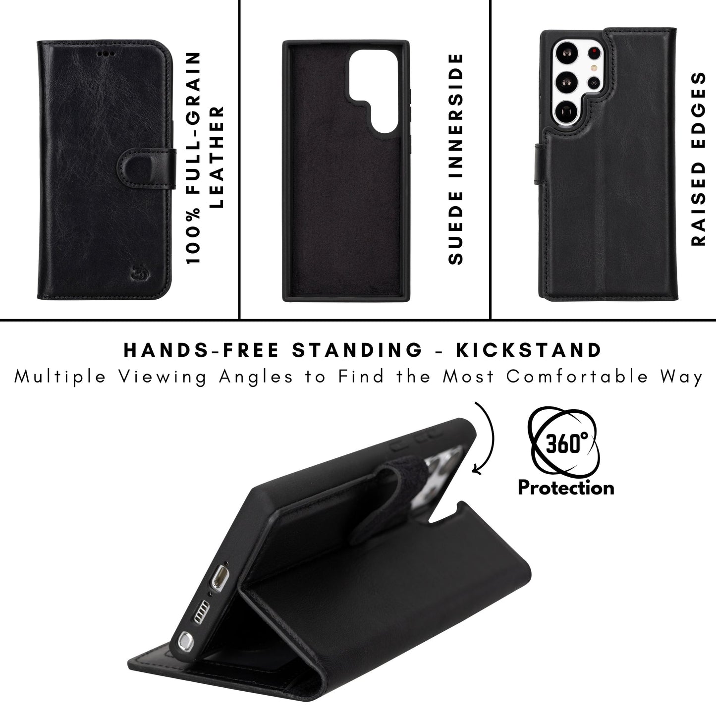 Buffalo Leather Samsung Galaxy S24 Ultra Wallet with Detachable Case
