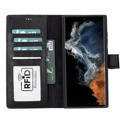 Buffalo Leather Samsung Galaxy S24 Ultra Wallet with Detachable Case