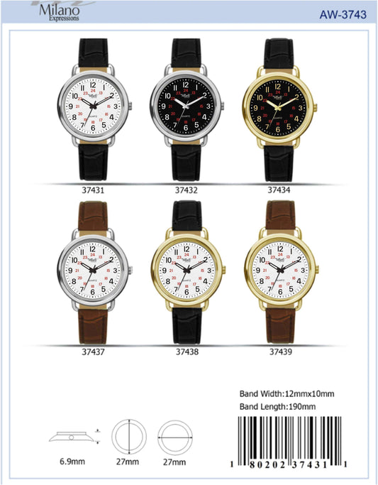 3743 - Faux Leather Band Watch