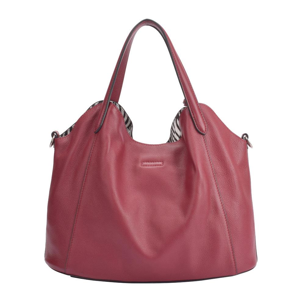 Maria Carla Women’s Luxury Leather Handbag – Flavia Smooth Leather Structured Tote with Horsehair Detail