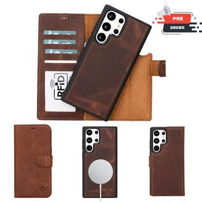 Buffalo Leather Samsung Galaxy S24 Ultra Wallet with Detachable Case