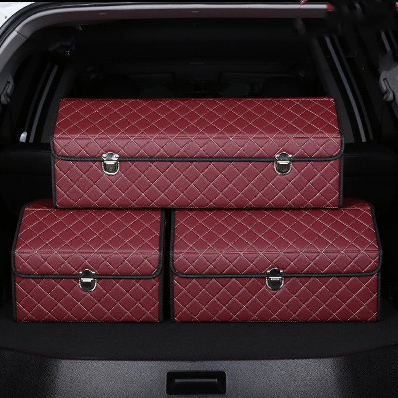 CarVault™ – Foldable Car Trunk Storage Box (Leather Style)