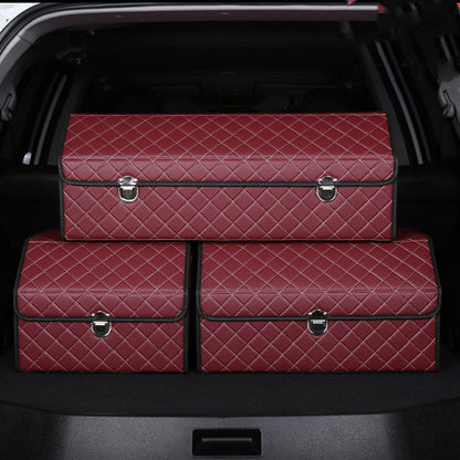 CarVault™ – Foldable Car Trunk Storage Box (Leather Style)