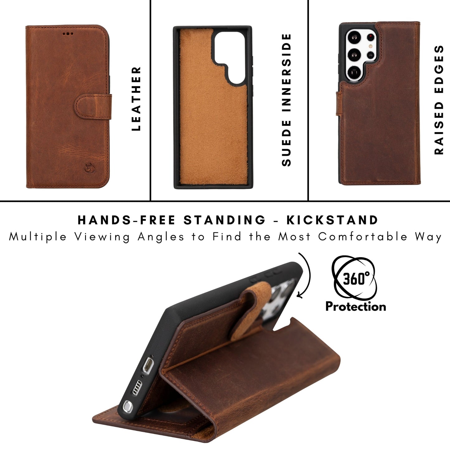 Buffalo Leather Samsung Galaxy S24 Ultra Wallet with Detachable Case