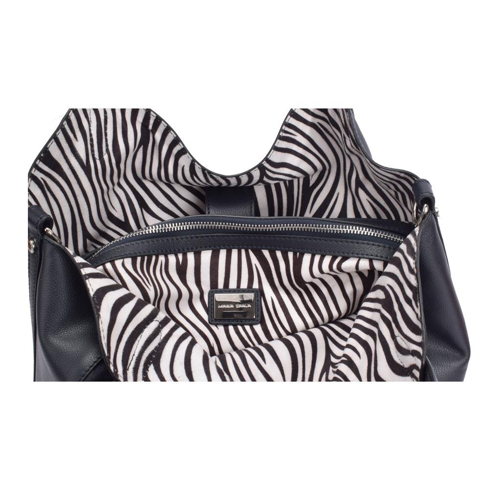 Maria Carla Women’s Luxury Leather Handbag – Flavia Smooth Leather Structured Tote with Horsehair Detail