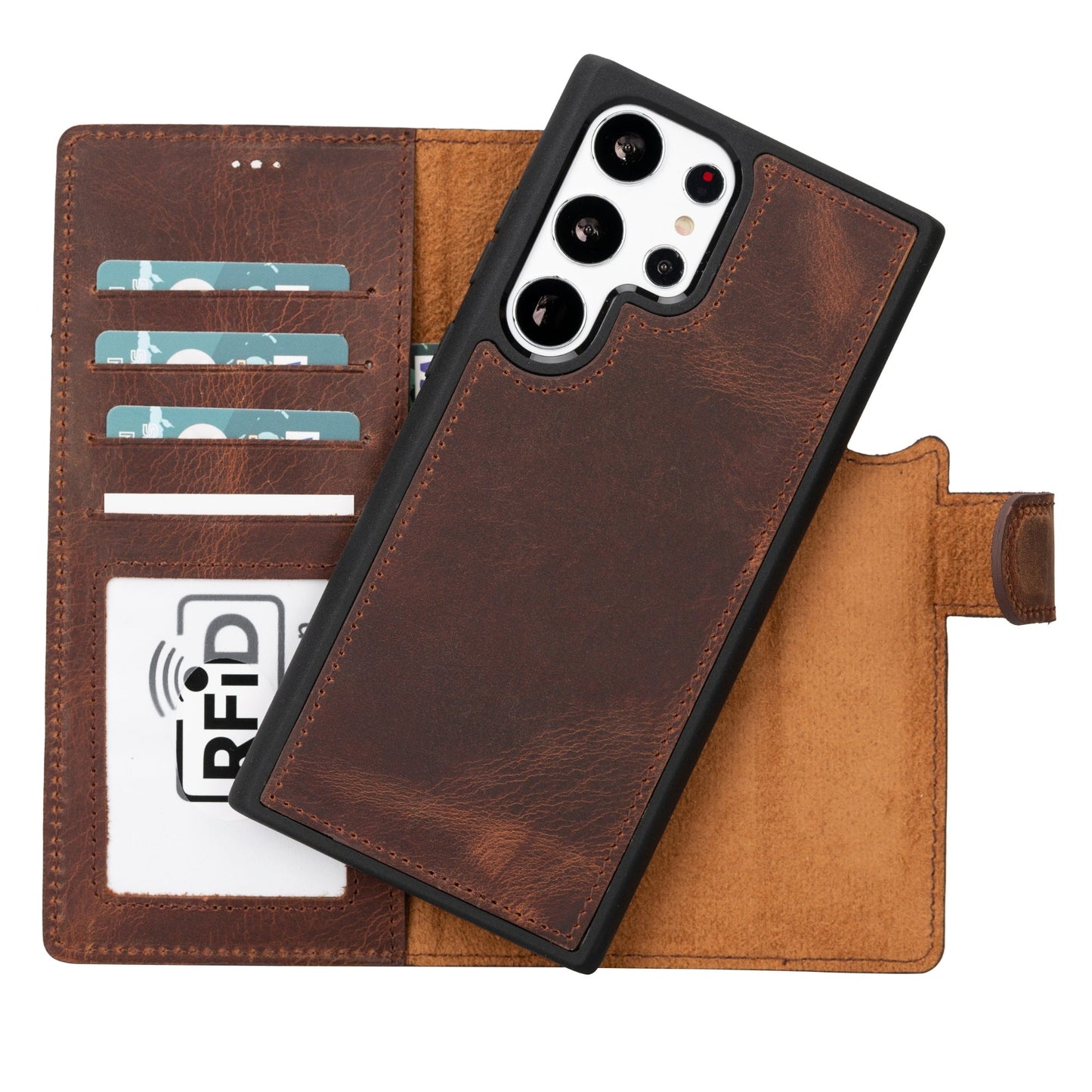 Buffalo Leather Samsung Galaxy S24 Ultra Wallet with Detachable Case