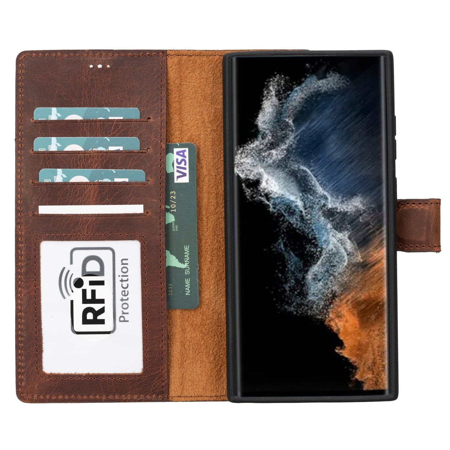 Buffalo Leather Samsung Galaxy S24 Ultra Wallet with Detachable Case