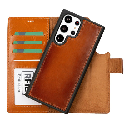 Buffalo Leather Samsung Galaxy S24 Ultra Wallet with Detachable Case