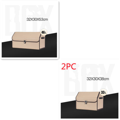 CarVault™ – Foldable Car Trunk Storage Box (Leather Style)