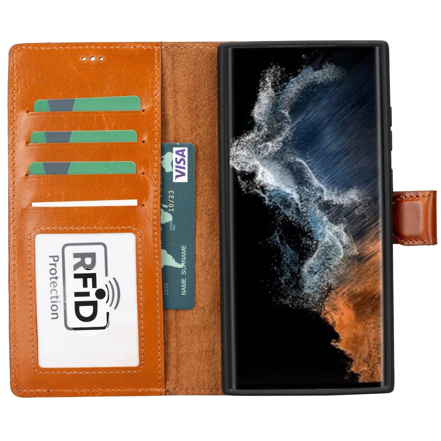 Buffalo Leather Samsung Galaxy S24 Ultra Wallet with Detachable Case