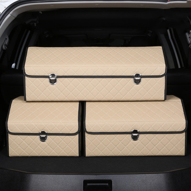 CarVault™ – Foldable Car Trunk Storage Box (Leather Style)