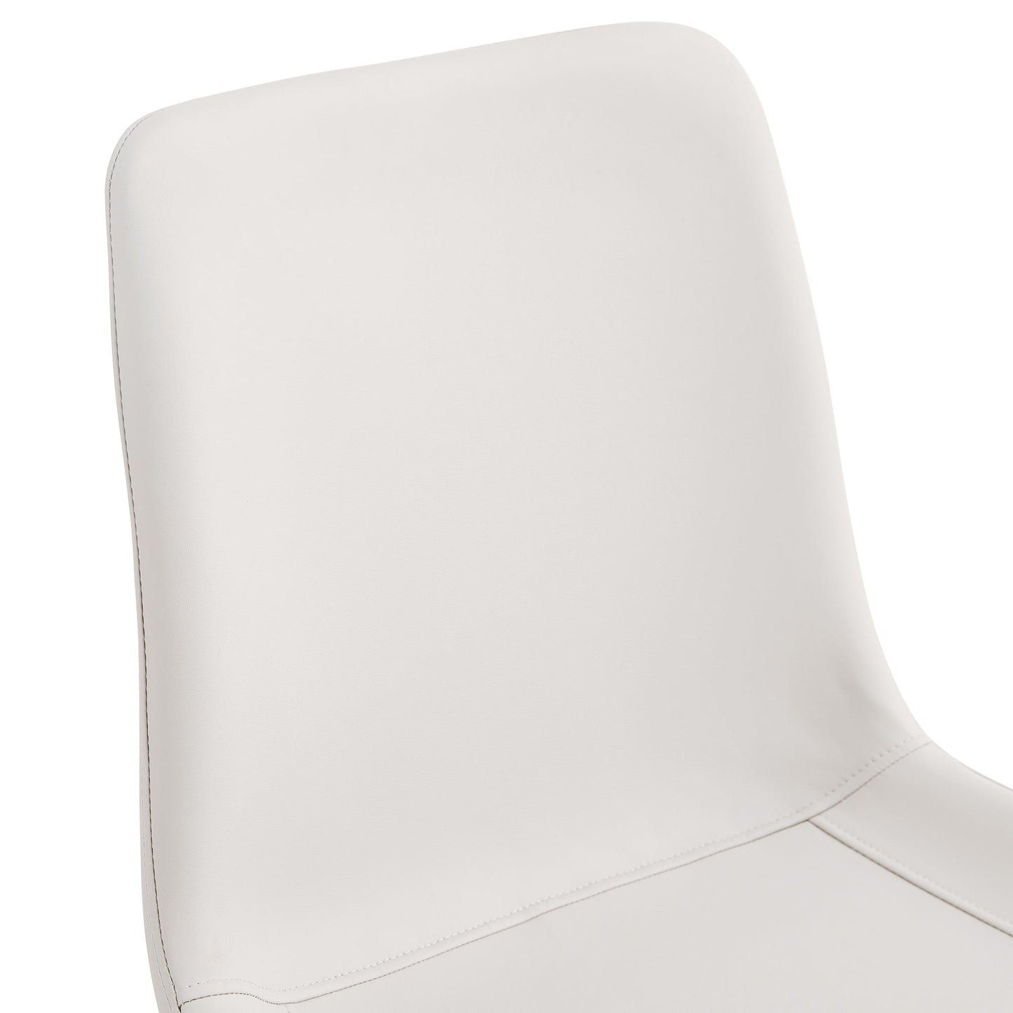 Modern Faux Leather Dining Chair with Black Metal Legs, Curved Widened