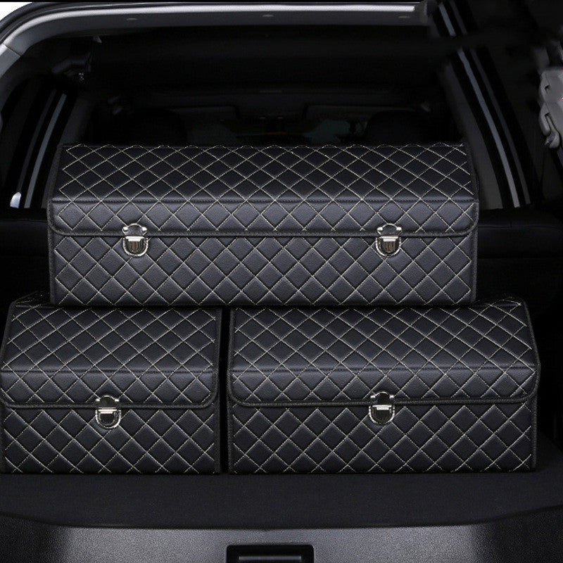 CarVault™ – Foldable Car Trunk Storage Box (Leather Style)