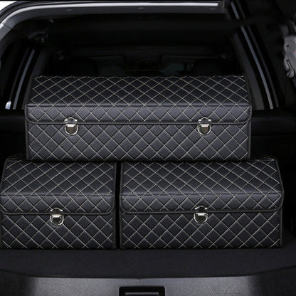 CarVault™ – Foldable Car Trunk Storage Box (Leather Style)