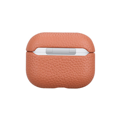 Lychee Leather Earphone Case Orange Fit