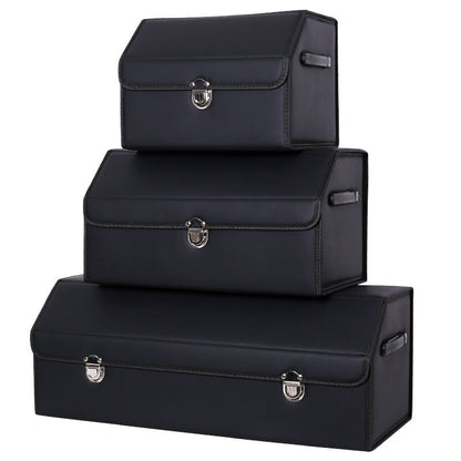 CarVault™ – Foldable Car Trunk Storage Box (Leather Style)