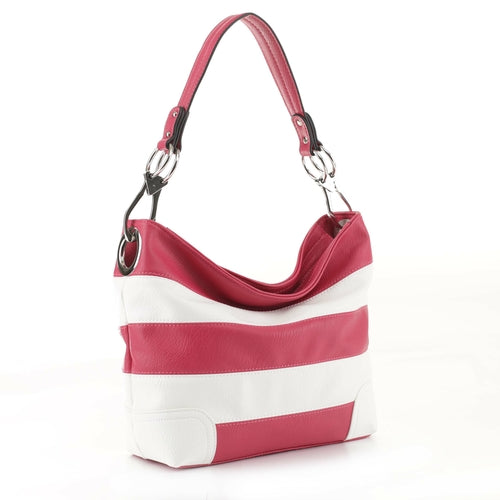 MKF Collection Emily Vegan Leather Hobo Bag – Soft Stripe Shoulder Handbag by Mia K USA