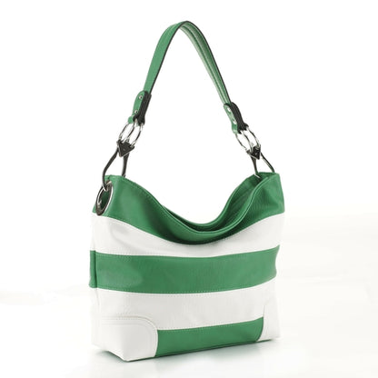 MKF Collection Emily Vegan Leather Hobo Bag – Soft Stripe Shoulder Handbag by Mia K USA