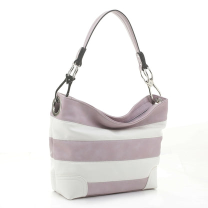 MKF Collection Emily Vegan Leather Hobo Bag – Soft Stripe Shoulder Handbag by Mia K USA