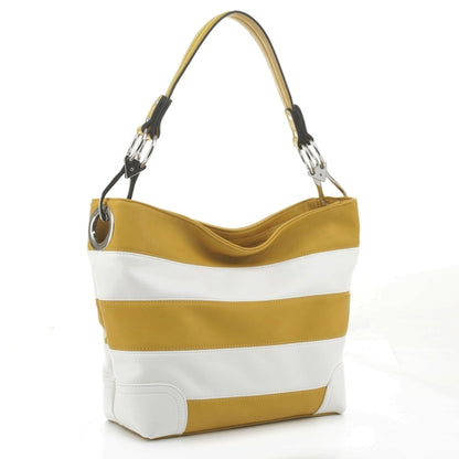 MKF Collection Emily Vegan Leather Hobo Bag – Soft Stripe Shoulder Handbag by Mia K USA
