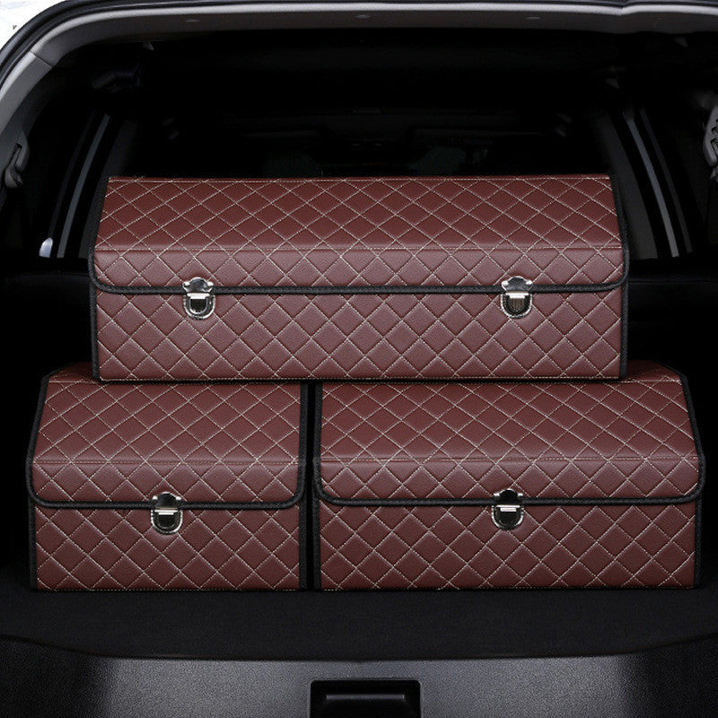 CarVault™ – Foldable Car Trunk Storage Box (Leather Style)