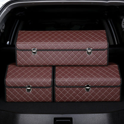 CarVault™ – Foldable Car Trunk Storage Box (Leather Style)