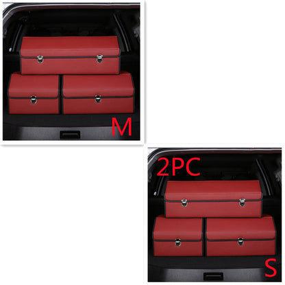 CarVault™ – Foldable Car Trunk Storage Box (Leather Style)