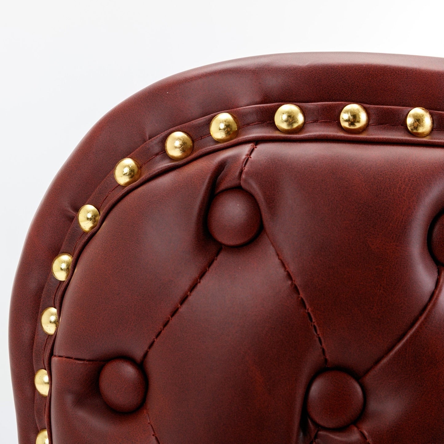 LuneluX_Home – Modern PU Leather Swivel Barstools (Set of 2, Burgundy)