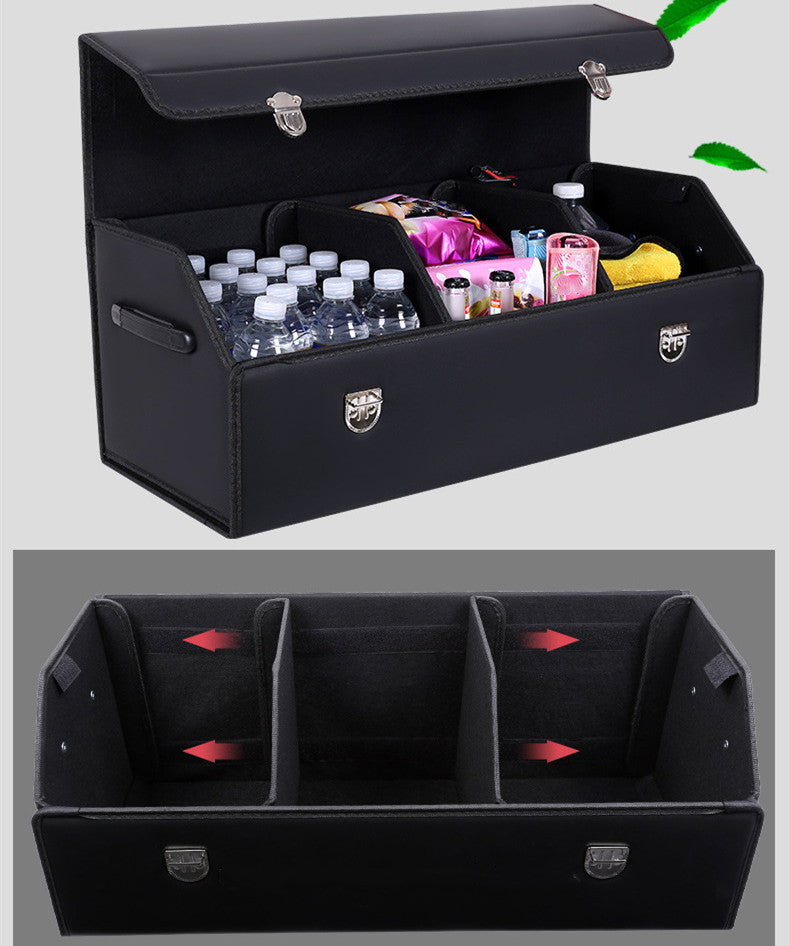 CarVault™ – Foldable Car Trunk Storage Box (Leather Style)