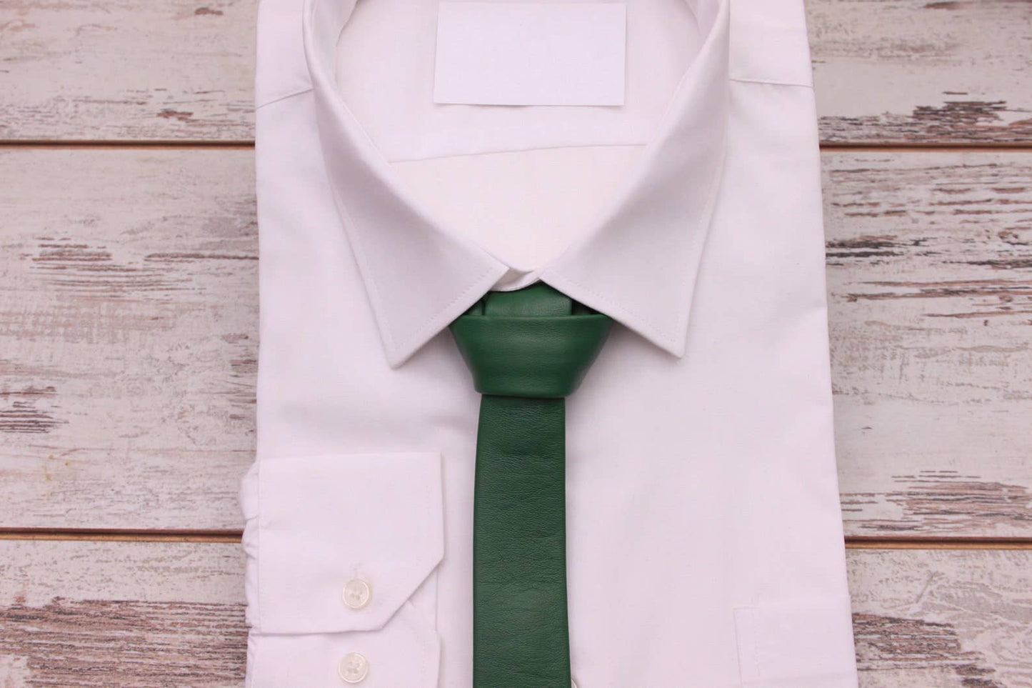 Green Soft Genuine Skinny Tie - Necktie Free Box