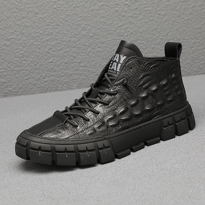 UrbanEdge™ – Men’s High-Top Leather Boots with Warm Lining