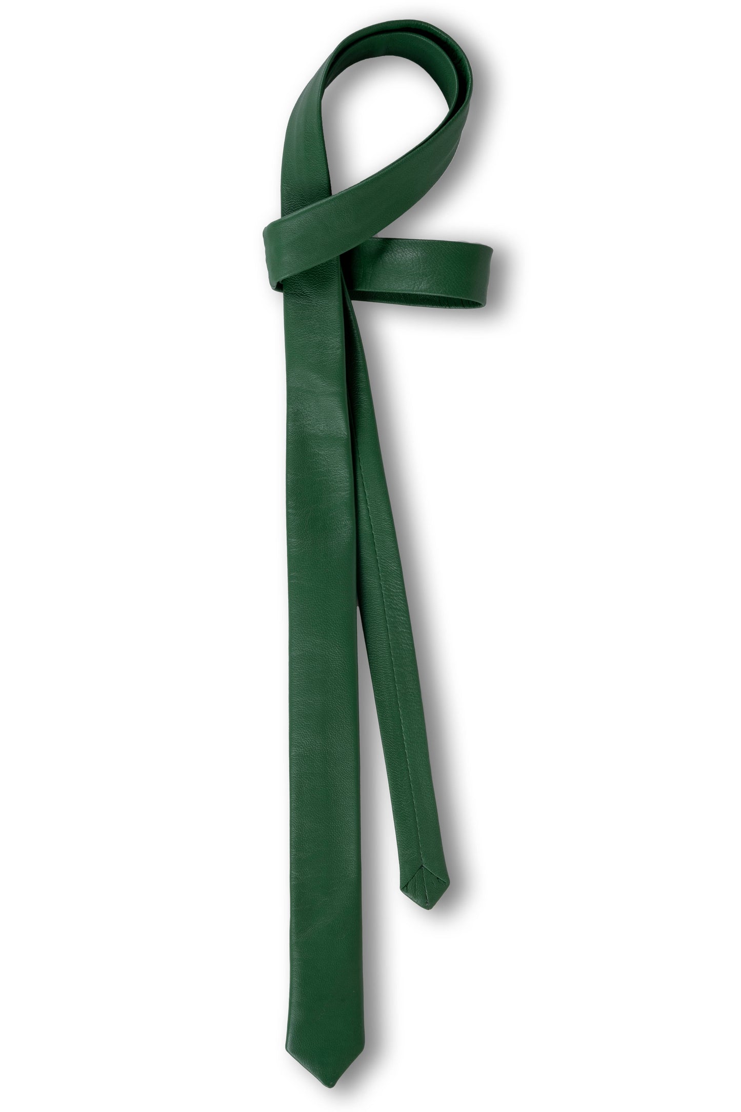 Green Soft Genuine Skinny Tie - Necktie Free Box