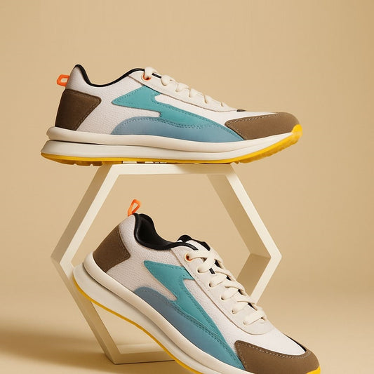 Sporty Blue Leather Casual Shoes (Size-7 UK)