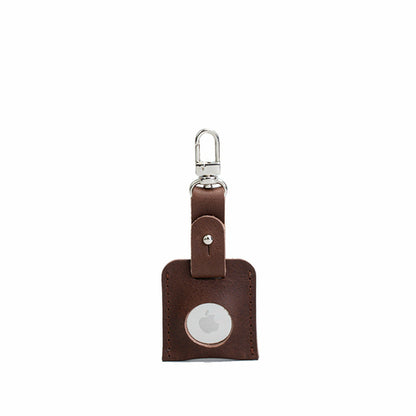 Leather AirTag Bag Charm with Carabiner – Handmade Italian Leather Keychain