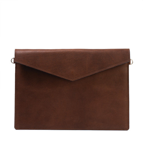 Leather MacBook Bag with Adjustable Strap – Handmade Full-Grain Laptop Sleeve