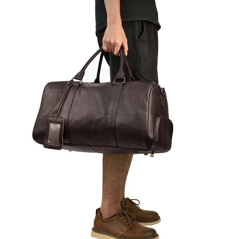 The Endre Weekender – Vintage Full-Grain Leather Duffle Bag for Men & Women
